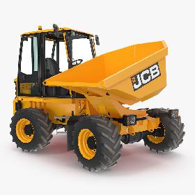 3D JCB 6T-1 Cabbed Site Dumper Rigged